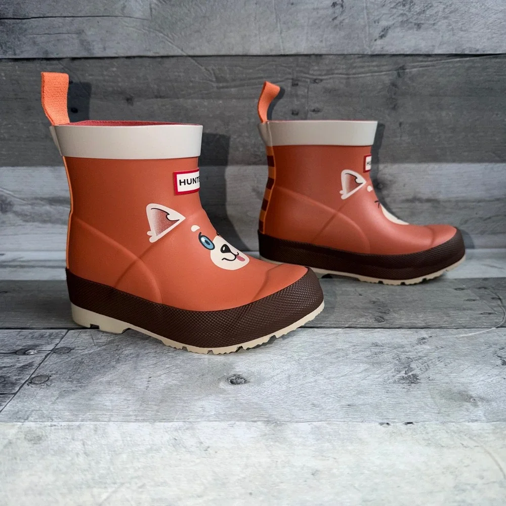 Hunter Kids First Classic Red Panda Rain Boots Orange US B10/G11